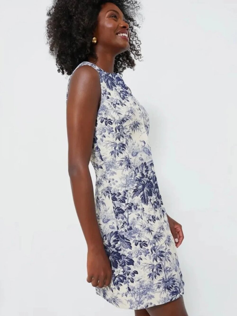 Tuckernuck Blue and White Floral Shift Mini Dress